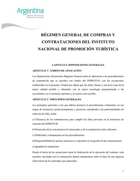 RÉGIMEN GENERAL DE COMPRAS Y CONTRATACIONES DEL