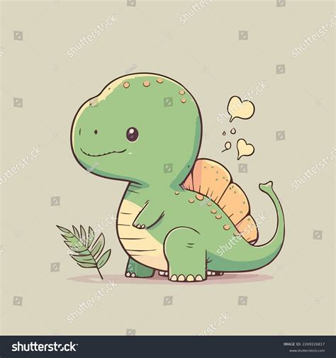 Illustration Cartoon Kawaii Colourful Dinosaurs Illustration Stock