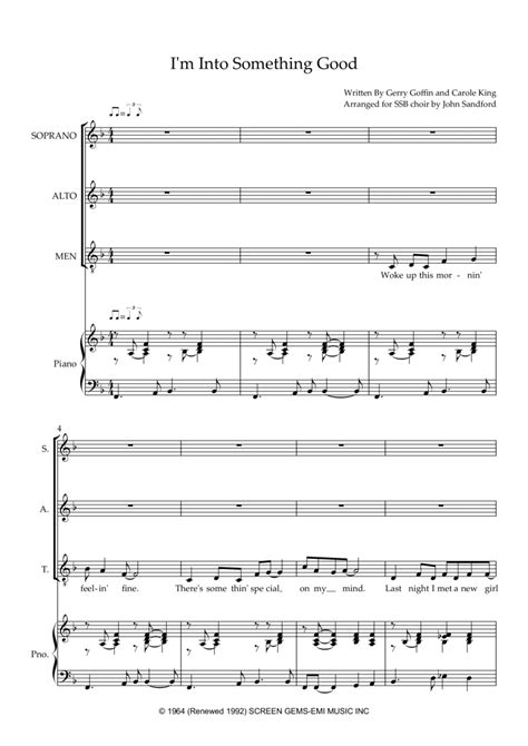 Im Into Something Good Arr John Sandford By Hermans Hermits Sheet