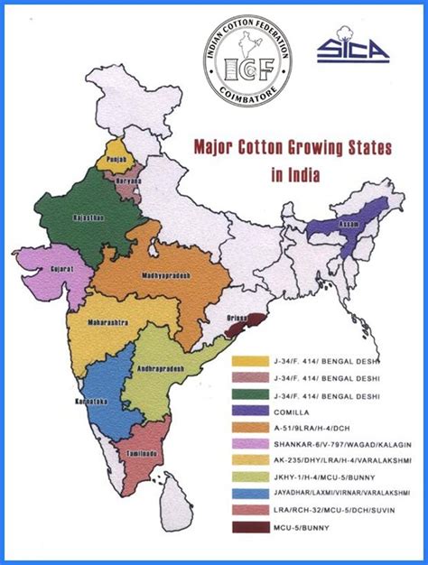 Cotton Map Indian Cotton Federation ICF