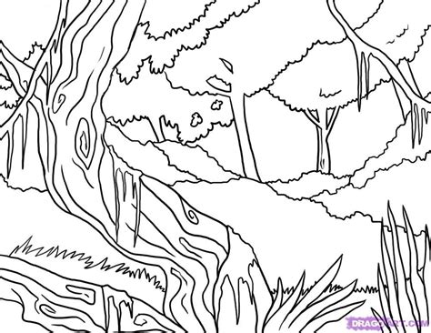 Jungle Scene Coloring Pages Coloring Home