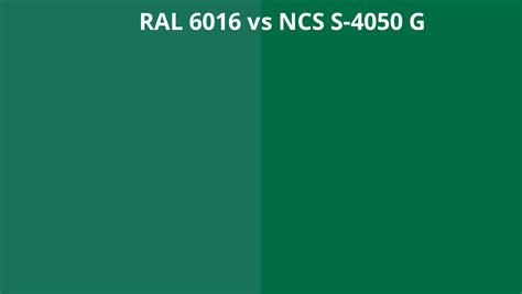 Ral 6016 Vs Ncs S 4050 G Ral Colour Chart Uk