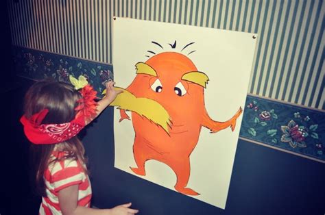 pin the mustache on the lorax! | Dr seuss birthday party, Lorax ...