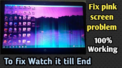 How To Fix Pink Screen Problem In Your Computer Or In Your Laptop Screen Problem Youtube