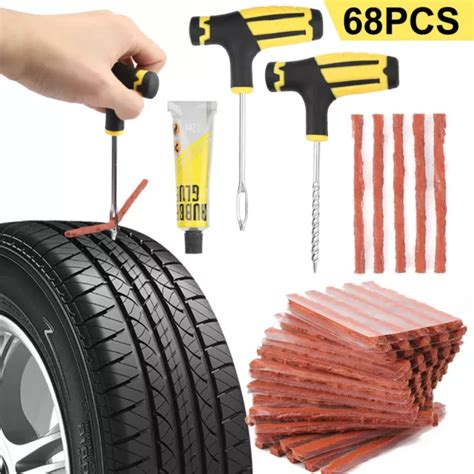 68PC TIRE REPAIR Kit DIY Flat Tire Repair Car Truck Motorcycle Home