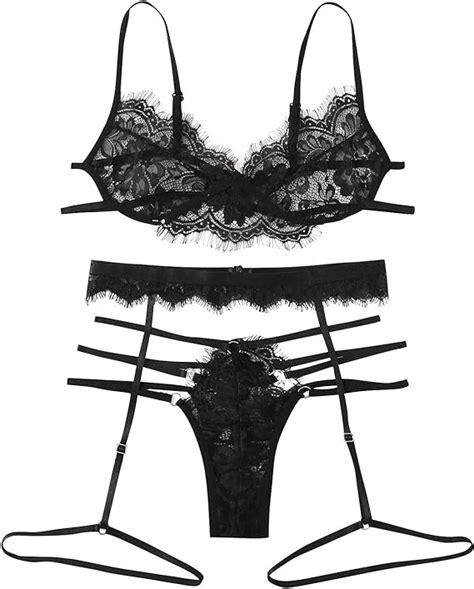 Groveerble Damen Erotische Dessous Set Damen Reizwäsche Erotik Strapse