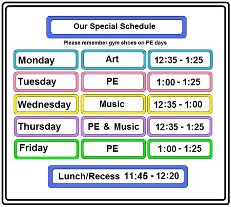 4th grade class schedule - Google Search | Classroom schedule ...