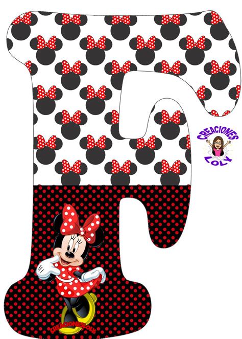 Creaciones Loly Abecedario Alfabeto Completo Español Minnie Roja