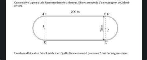 On considère la piste d athlétisme représentée ci dessous Elle est