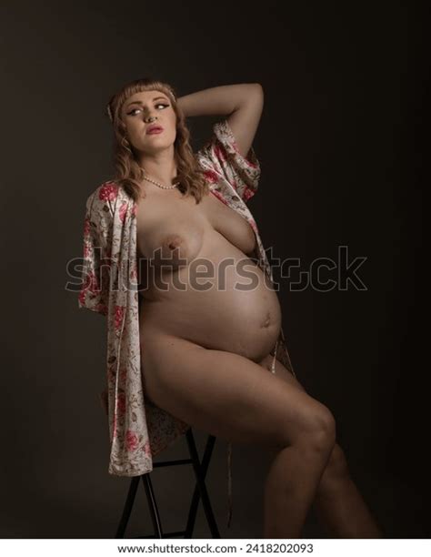 Pregnant White Blonde Photographed Nude Partially Stock Photo 2418202093 Shutterstock