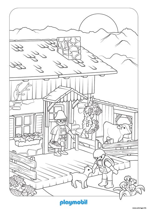 Coloriage Playmobil Avec Un Fermier JeColorie