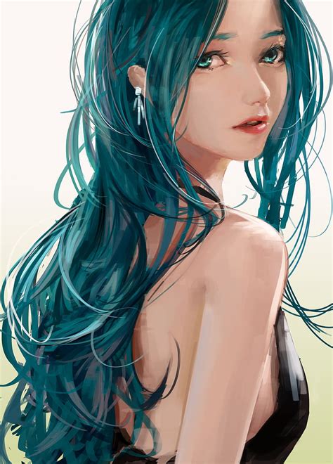 Anime Anime Girls Vocaloid Hatsune Miku Long Hair Blue Hair Blue