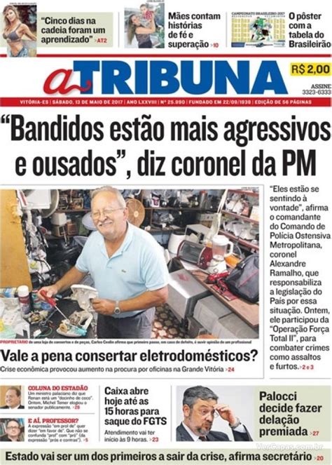 Capa A Tribuna Edição Sábado 13 de Maio de 2017