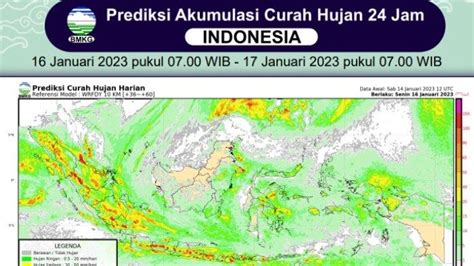 Prakiraan Hujan Di Indonesia Senin 16 Januari 2023 BMKG Banten