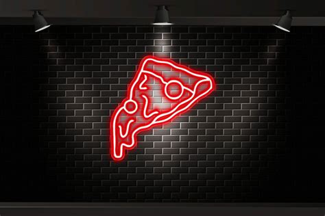 Pizza Slice Neon Sign Pizza Art Neon Lights Pizza Slice Led Sign Food