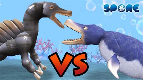 Spinosaurus Vs Mosasaurus Underwater Dino Face Off S1e1 Spore Youtube