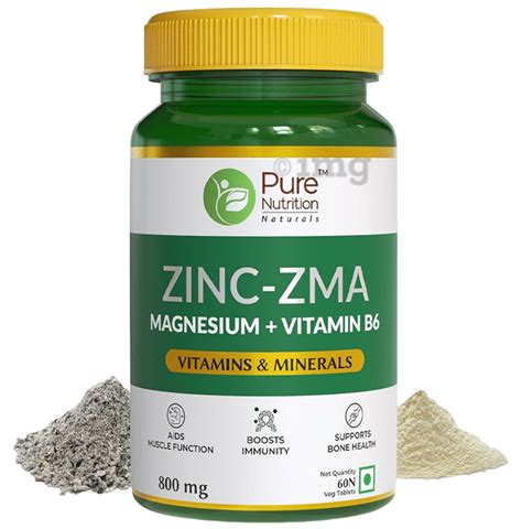 Pure Nutrition Zinc Zma With Magnesium Vitamin B For Immunity Bones