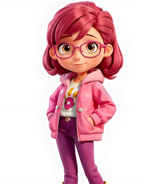 Foto De Un Personaje De Dibujos Animados Con Una Chaqueta Rosa Y Gafas