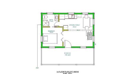 Adirondack Cabin Plans 16x24 With Cozy Loft And Front Porch 15