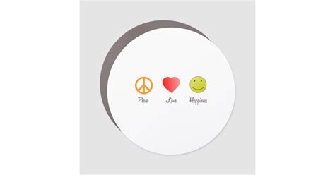 Peace Love Happiness Symbols Car Magnet | Zazzle