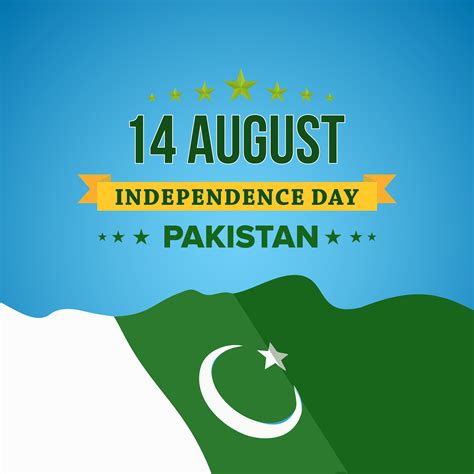 Happy Independence Day August Pakistan Greeting Card Vector