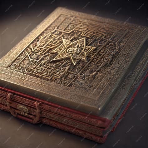 Un Libro Mitológico Sagrado Protegido Por Jeroglíficos Y Escritos