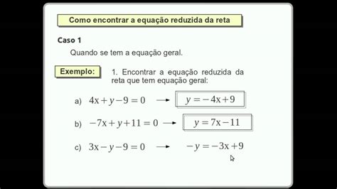 Geom AnalÍtica Parte 7a EquaÇÃo Reduzida Da Reta Pauloceat Youtube