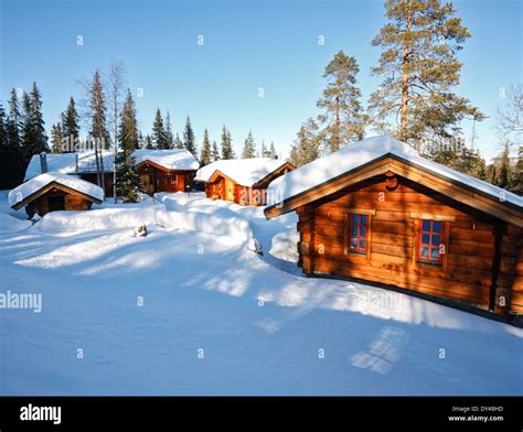 Wooden houses in Luosto Finland Stock Photo: 68323737 - Alamy