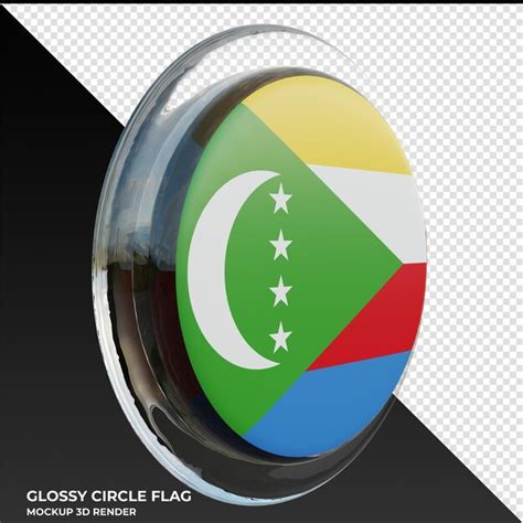 Premium Psd Comoros0003 Realistic 3d Textured Glossy Circle Flag