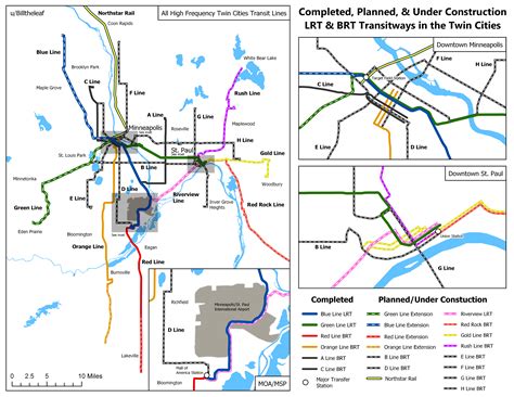 Oc Twin Cities Mn Rapid Transit Map Includes Current And Planned Lines Rtransitdiagrams