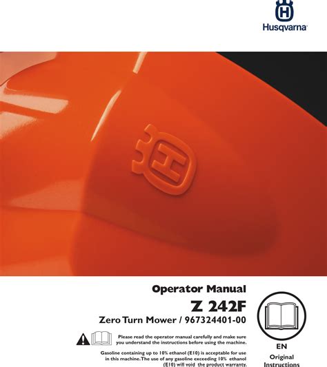 Husqvarna Z 242F OM Z242F 96732440100 2014 10 ZERO TURN User Manual