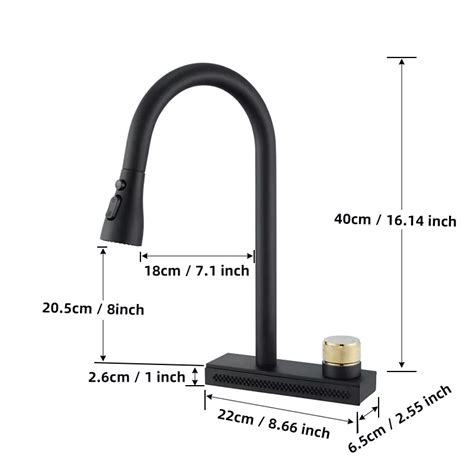 Kitchen Faucet Stainless Steel Waterfall Outlet Cold And Hot Single Hole Sink Faucet Pull Out
