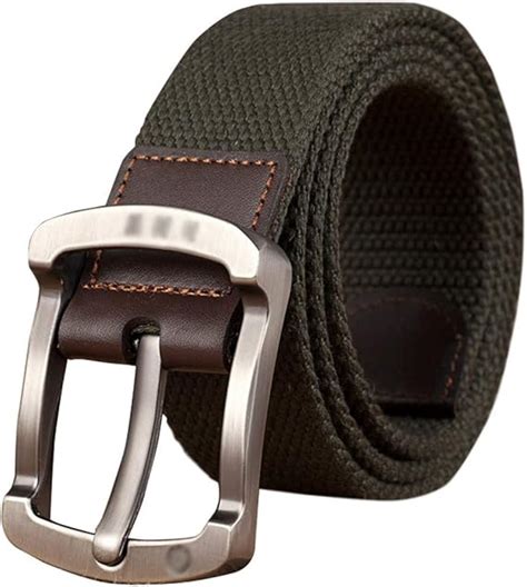 Men's Belt Canvas Elastic Fabric Webbing Belts for Men: Amazon.co.uk ...