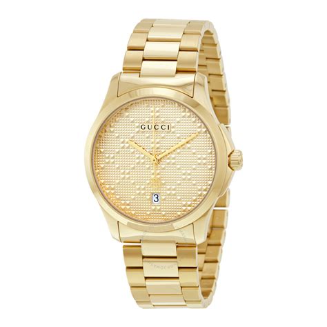 Gucci Unisex Ya G Timeless Gold Tone Stainless Steel Watch