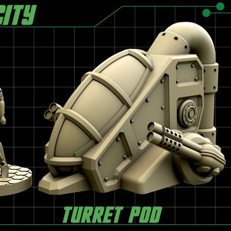 3d Printable Turret Pod By Lootgames
