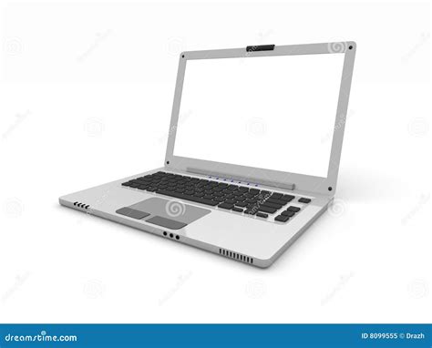 D Laptop Met Het Lege Witte Scherm Stock Illustratie Illustration Of