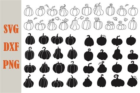 Pumpkin Outline Svg Png Dxf Bundle