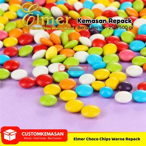 Jual Choco Chips Elmer Warna Warni Choco Chip Repack Warna Warni