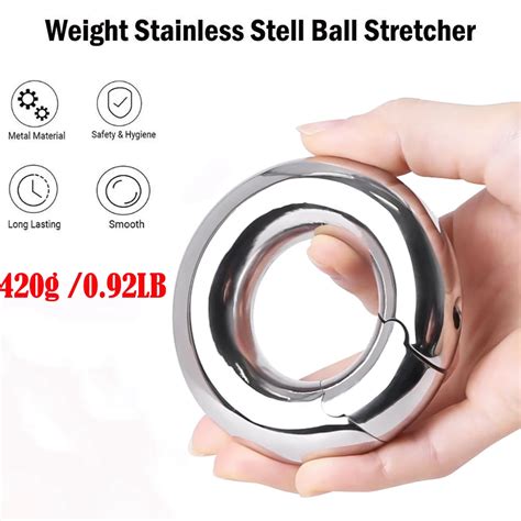 Stainless Steel Ball Stretcher Lock Testicle Ring Scrotum Squeeze Ring