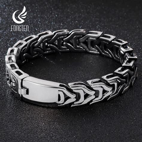 Fongten Bracelet En Acier Inoxydable Pour Homme Bijoux Brillants Sophia