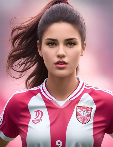 Lindas Mulheres Jogadoras De Futebol Sprot Foto Premium