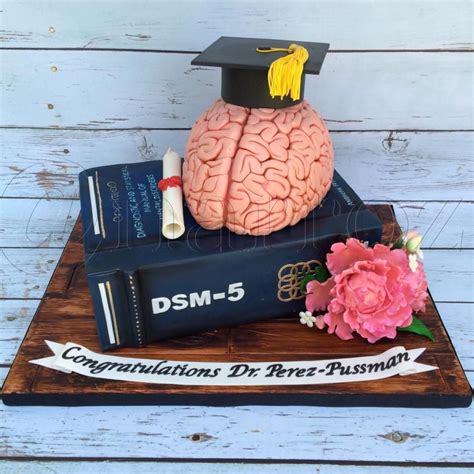 Psychology Book And Brain Cake Graduation Cakes Graduation Party