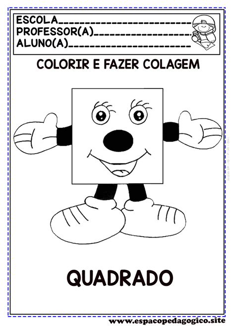 ATIVIDADES FIGURAS OU FORMAS GEOMÉTRICAS PARA COLORIR E FAZER COLAGEM