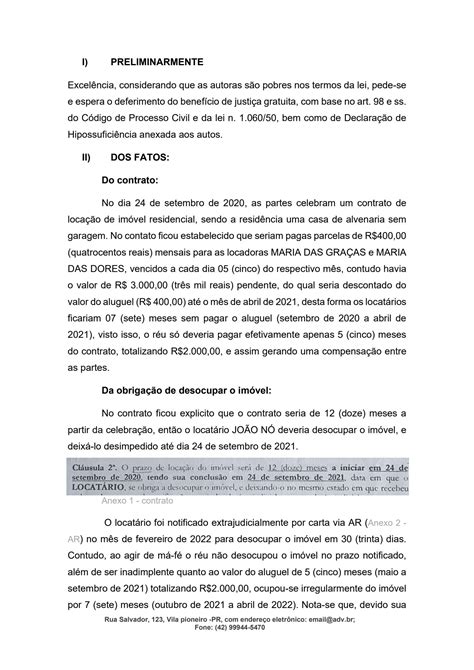 SOLUTION MODELO PETIÇÃO INICIAL PROCESSO CIVIL Studypool