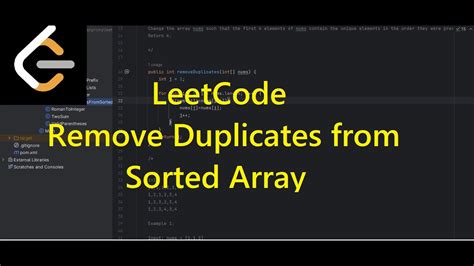 Leetcode Remove Duplicates From Sorted Array Youtube