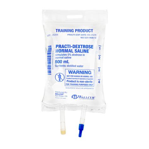 Anatomy Lab Practi Heparin Normal Saline 250 Ml Iv Bag Simulated Medication