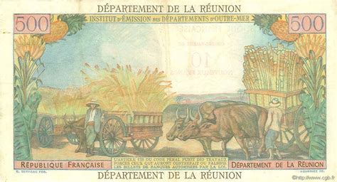 10 NF sur 500 Francs Pointe à Pitre ÎLE DE LA RÉUNION 1971 P 54b b54