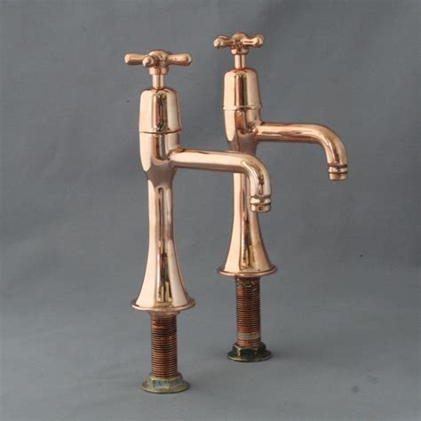 A Pair Of Vintage Copper Belfast Sink Taps Copper Kitchen Faucets Vintage Kitchen Sink Diy