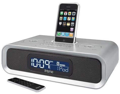 Ihome Ip97 Silver Dual Alarm Clock Radio With Iphone And Ipod Dock