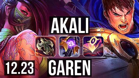 AKALI Vs GAREN TOP 6 Solo Kills 12 2 5 Legendary 1 3M Mastery